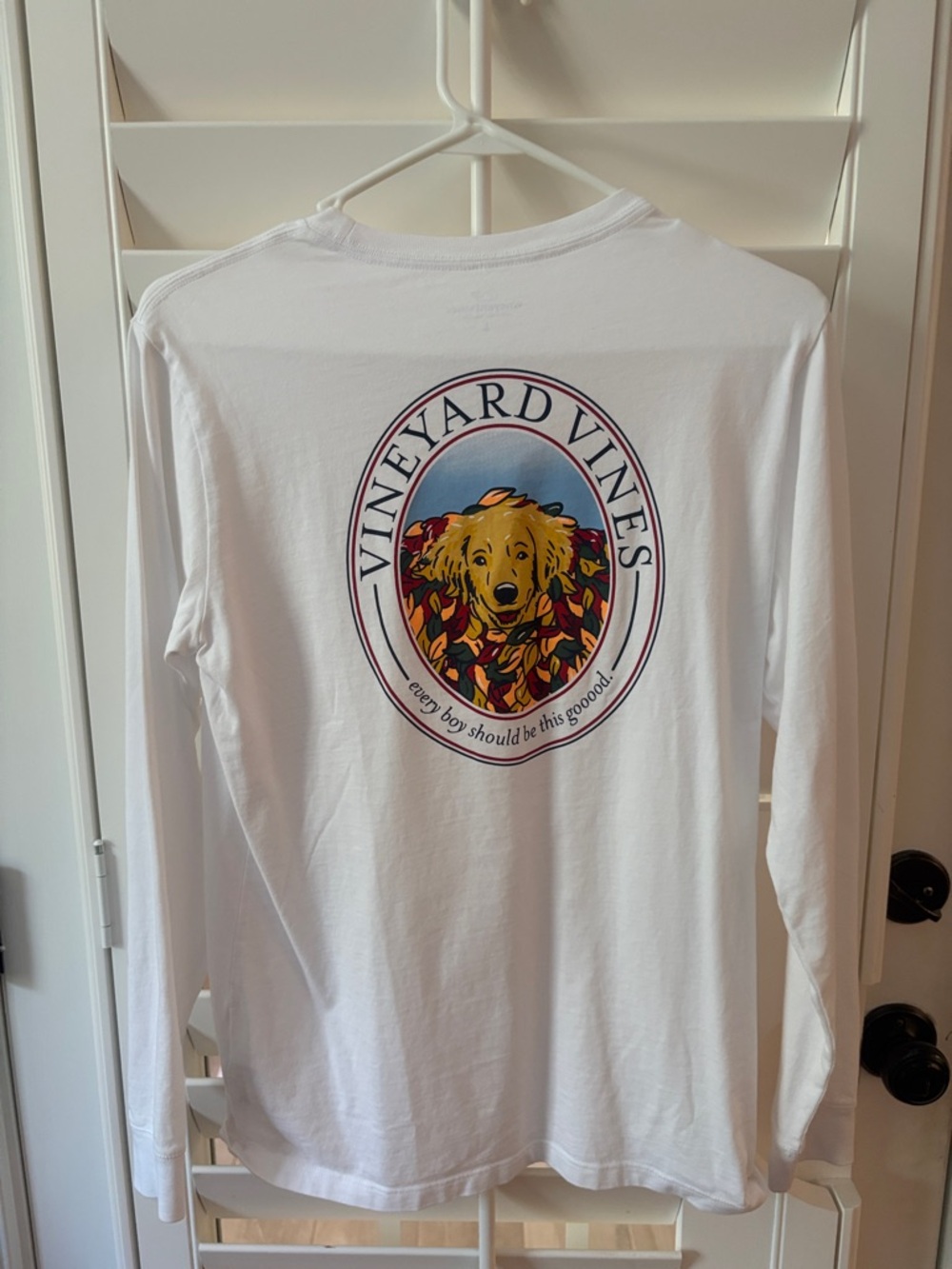 VINEYARD VINES Long Sleeve White Graphic Tee